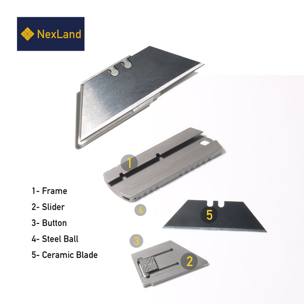 NexLand S01-T06 Sliding Utility Knife Titanium Construction with Black Ceramic Blade