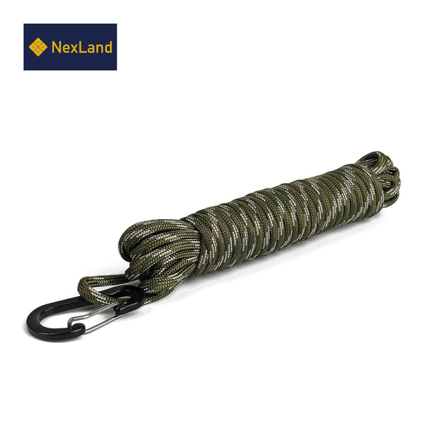 SP1 25FT Fire Paracord Combines Tinder with Small Carabiner Clip